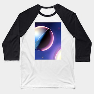 STYLISH SURREAL PURPLE  AND BLUE PLANETS Baseball T-Shirt